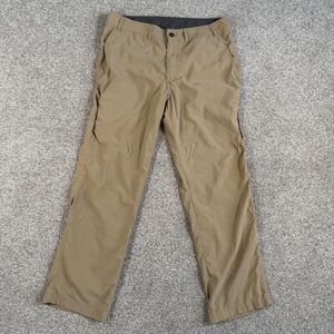 ExOfficio Sol Cool Nomad Pants Mens UPF 30 Zip Pockets Hiking Tan Size 36 x30